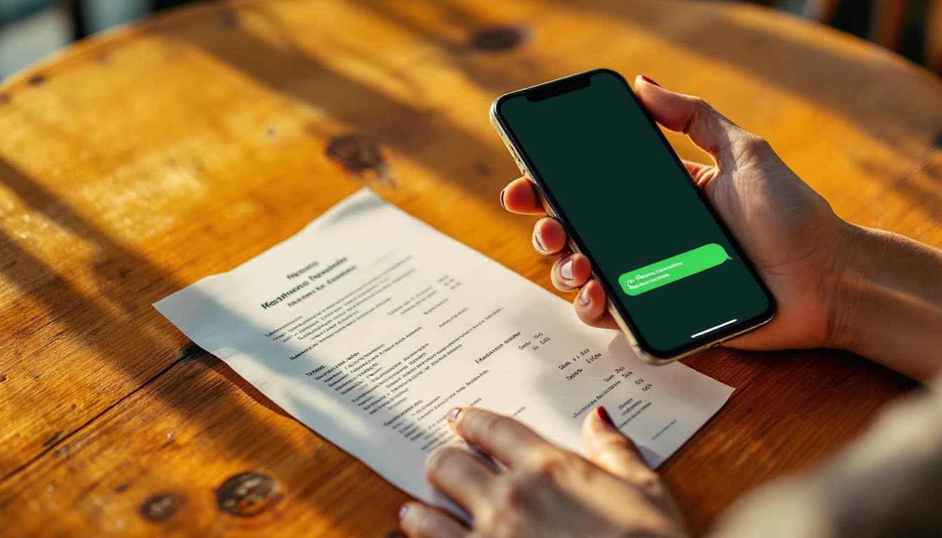 Una clienta fotografía el recibo de su mesa con el teléfono