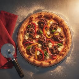 Pizza de carne desmechada