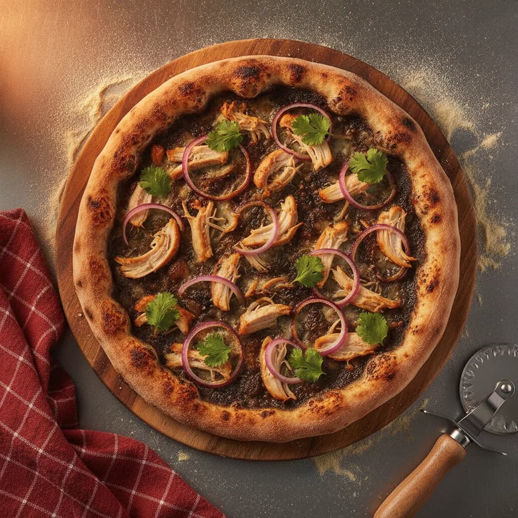 Pizza de pollo BBQ