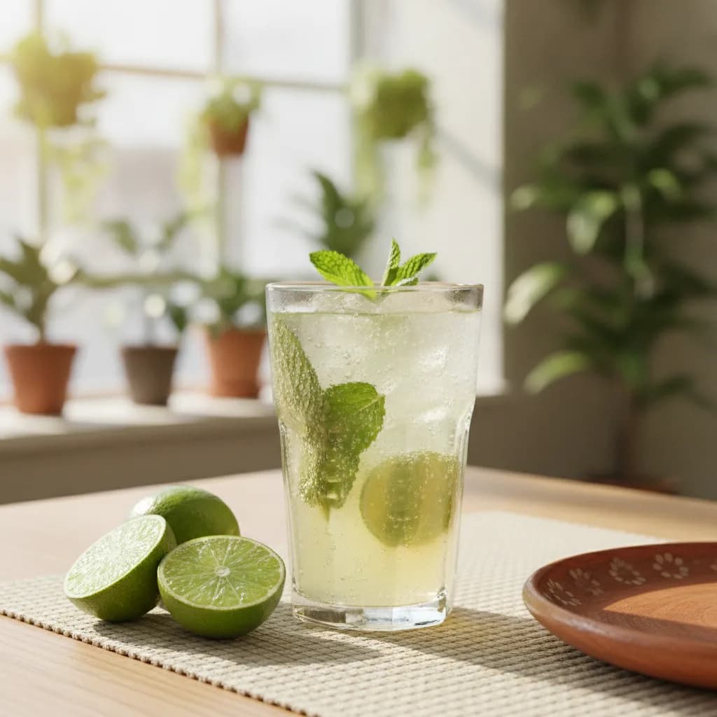 Limonada con hierbabuena