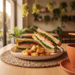 Sándwich de pollo al horno