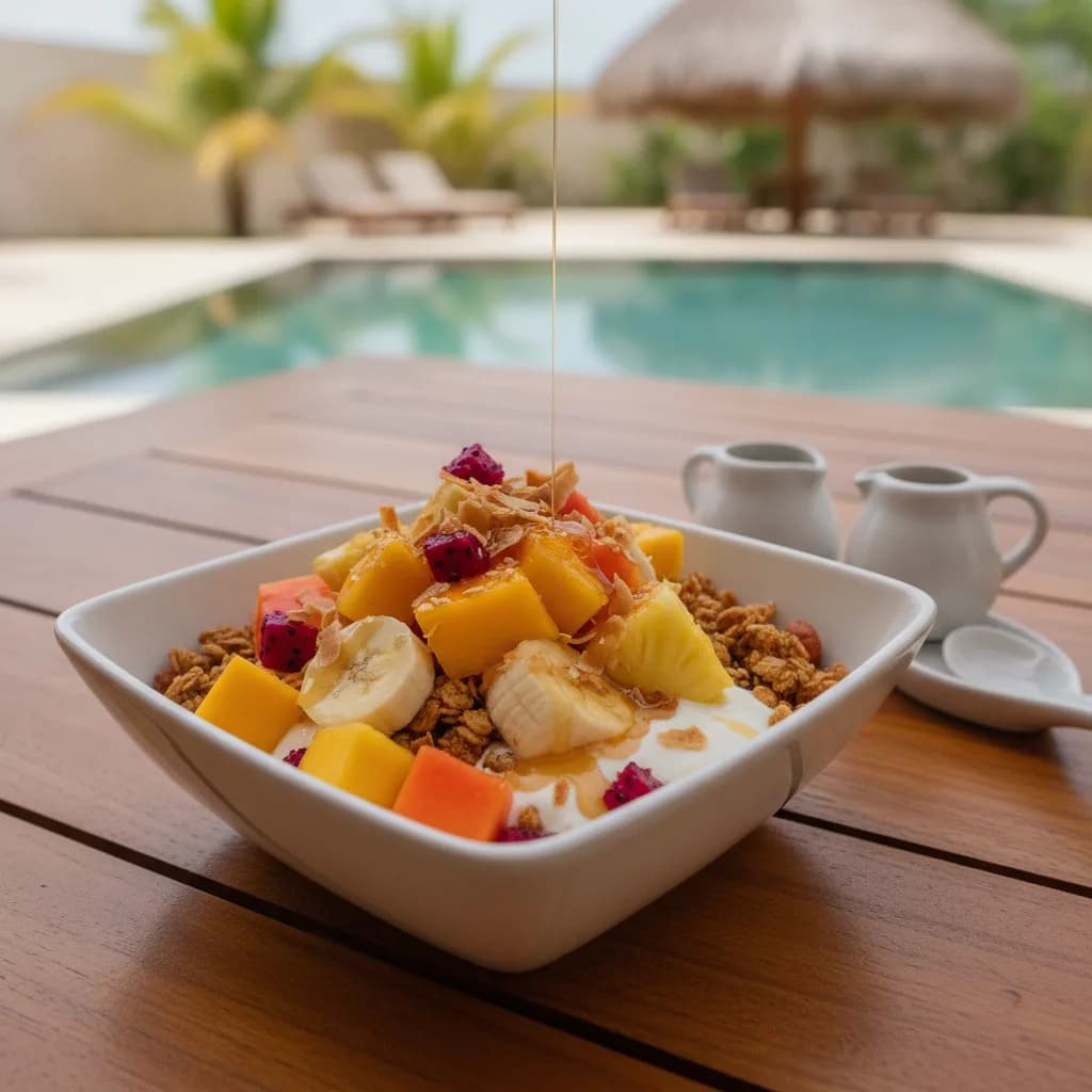 Granola y Frutas Tropicales