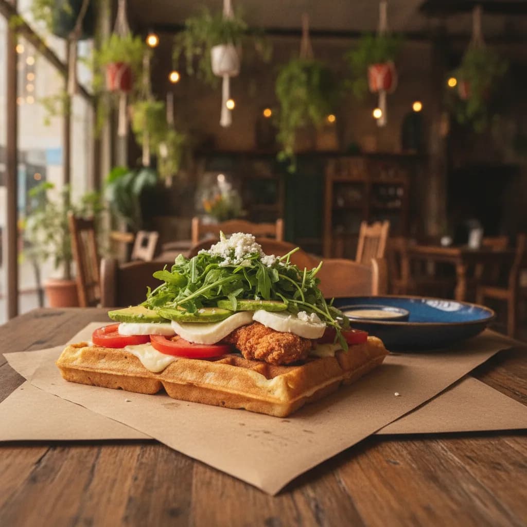 Waffle de pollo keto