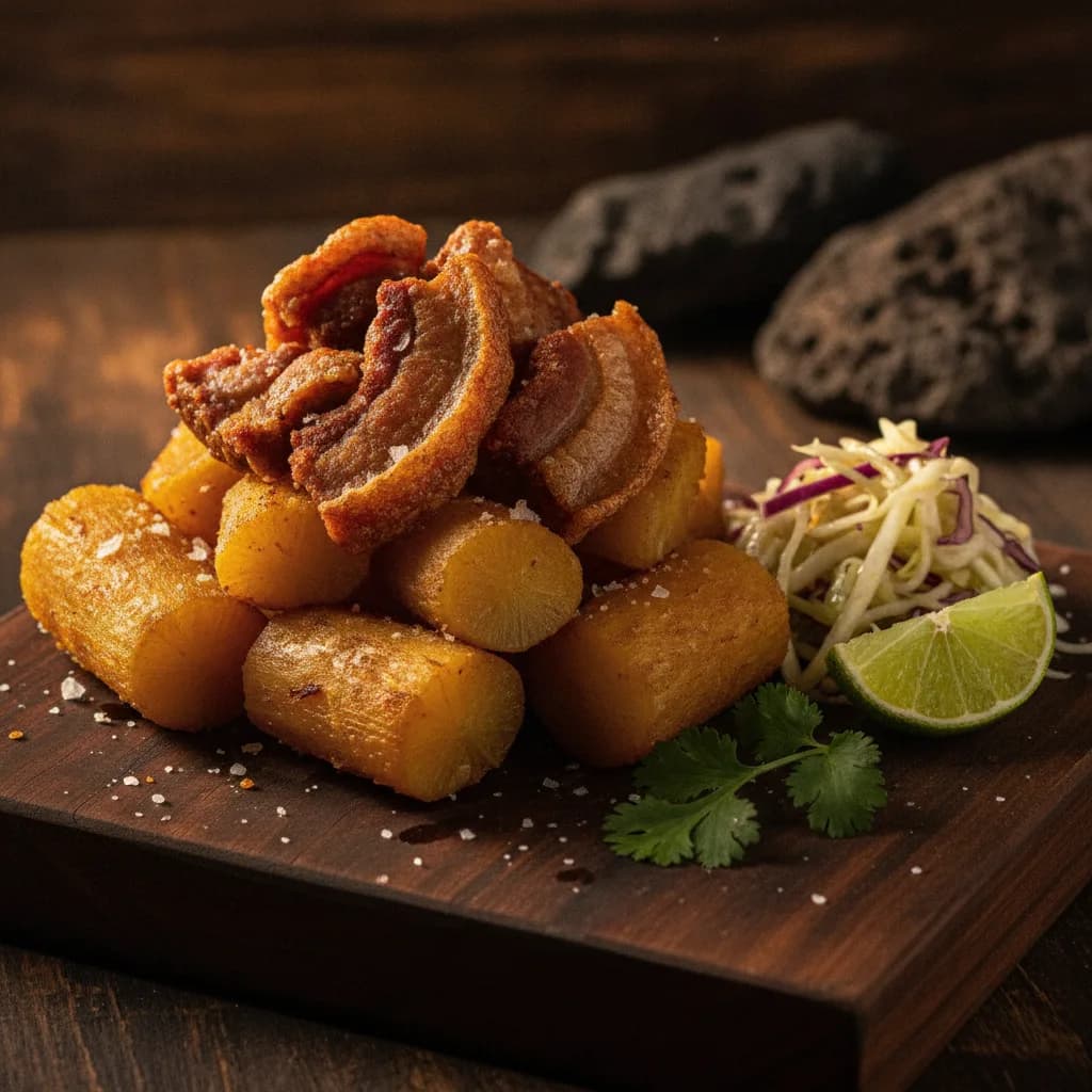 Chicharrón con yuca