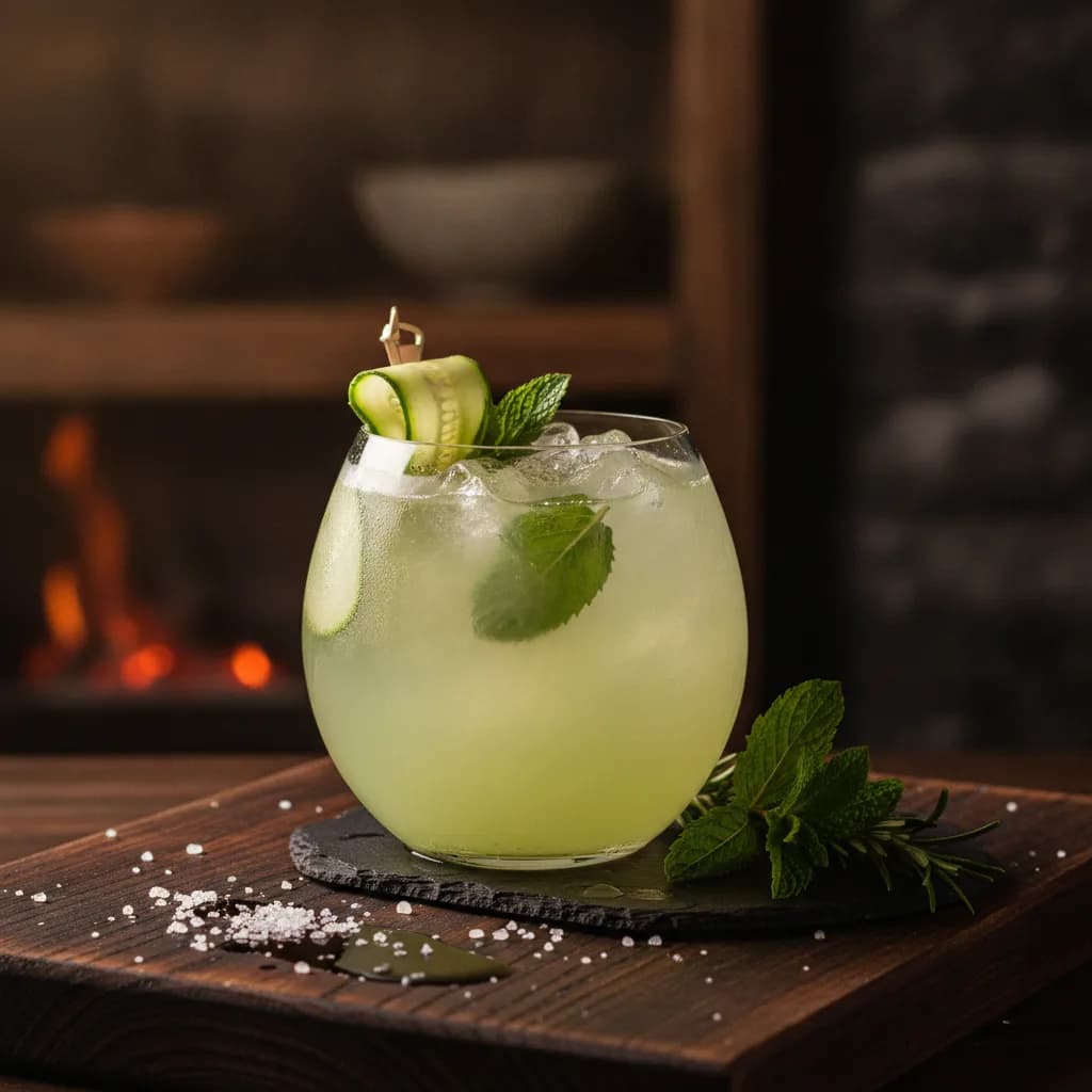 Coctel sin alcohol de pepino
