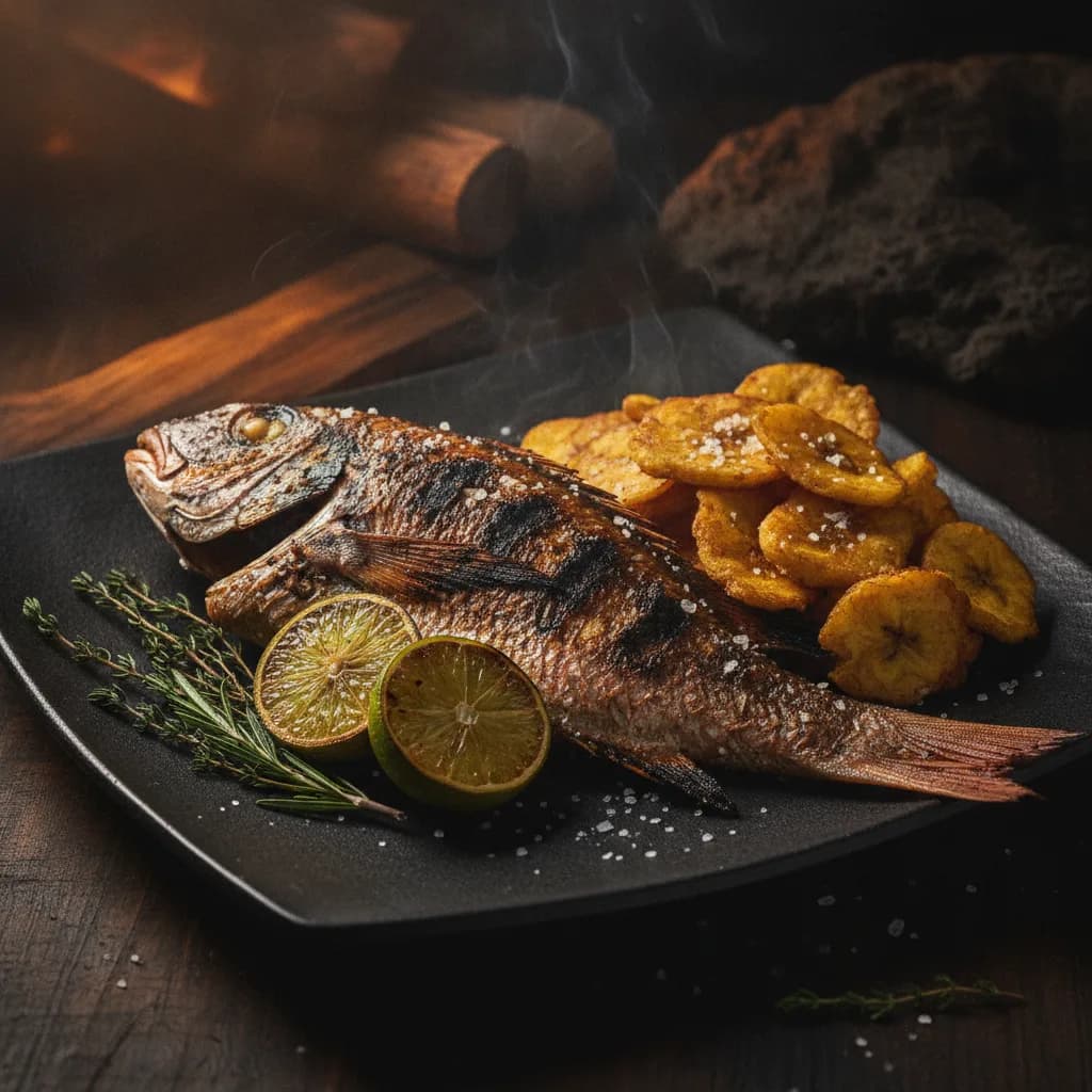 Pescado entero a la brasa