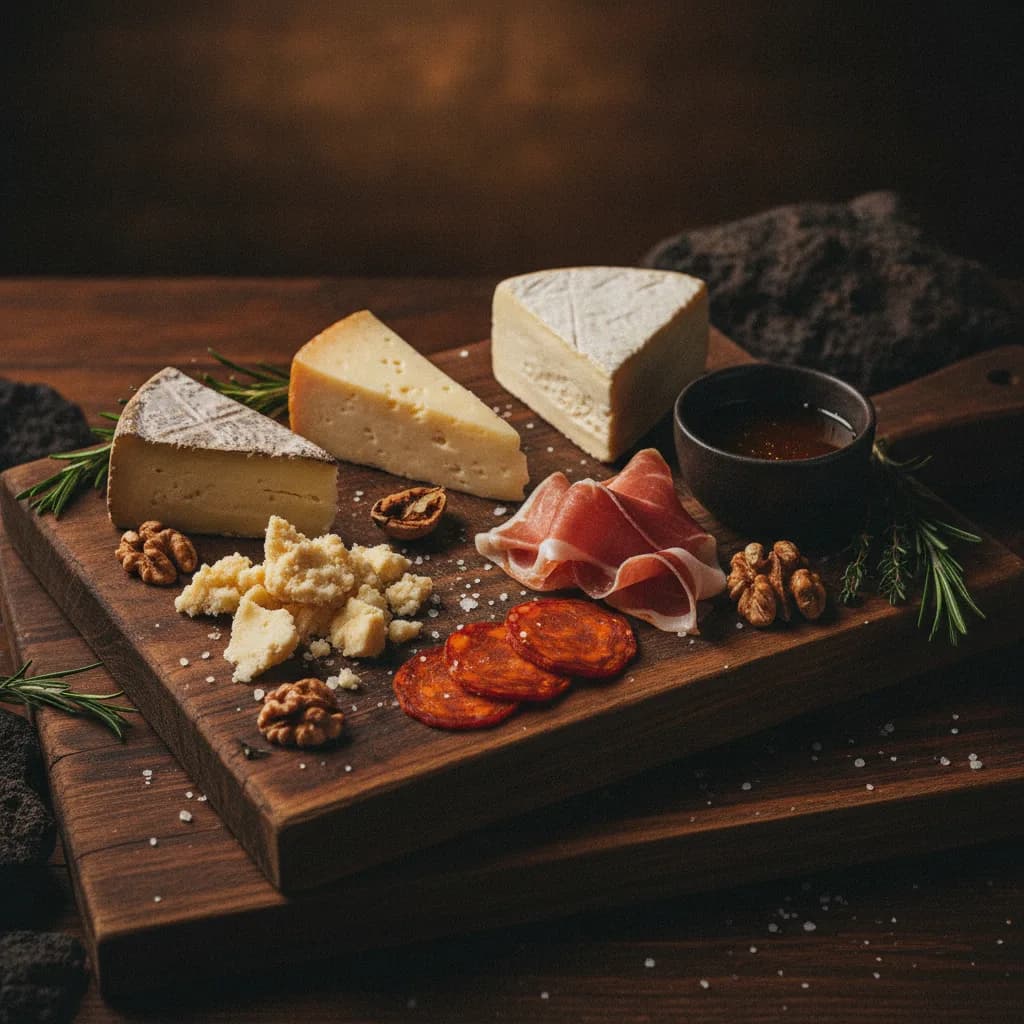 Tabla de quesos y embutidos